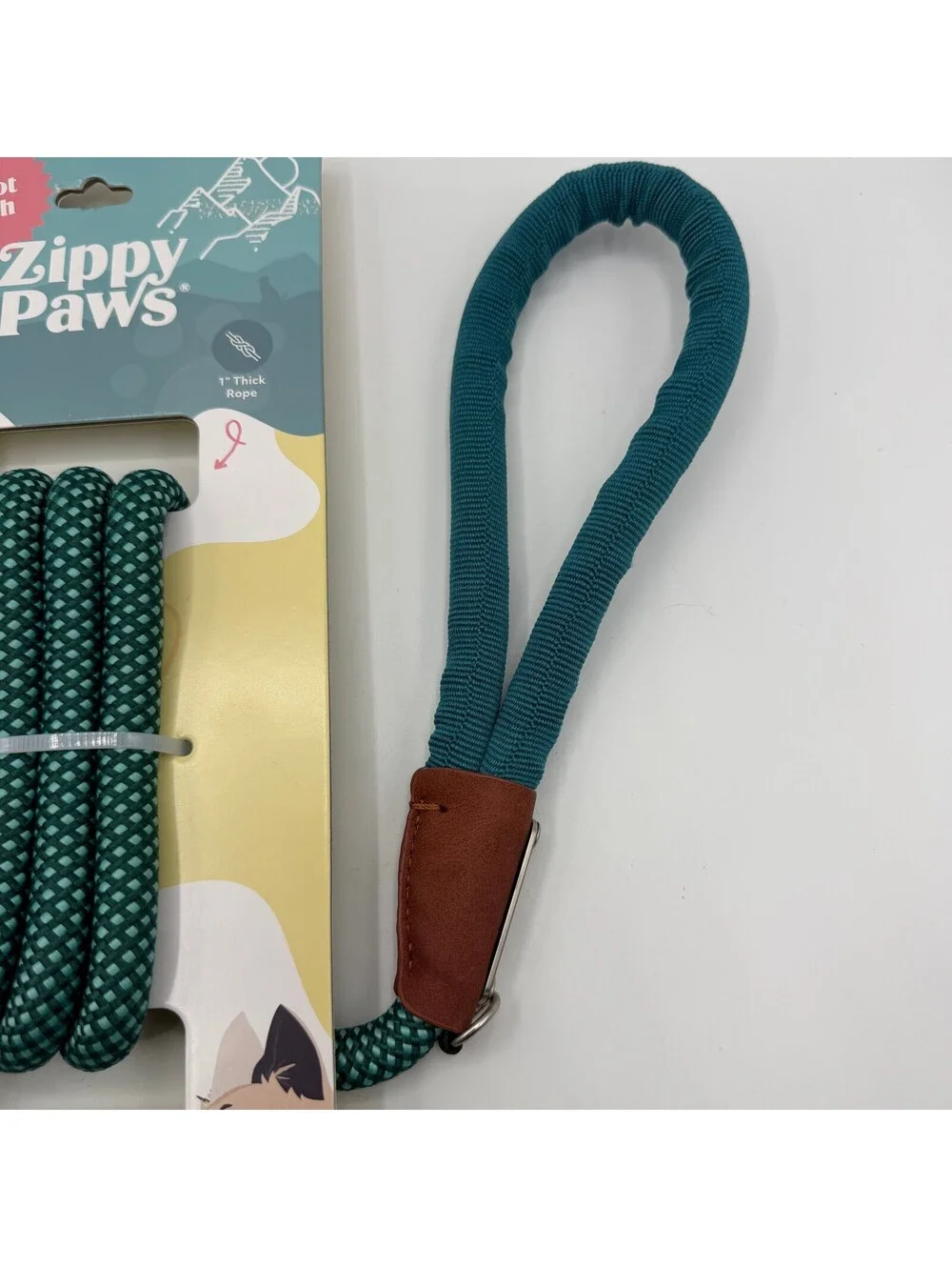 ZippyPaws Rope Leash 5 Foot Teal Dog Leash 1